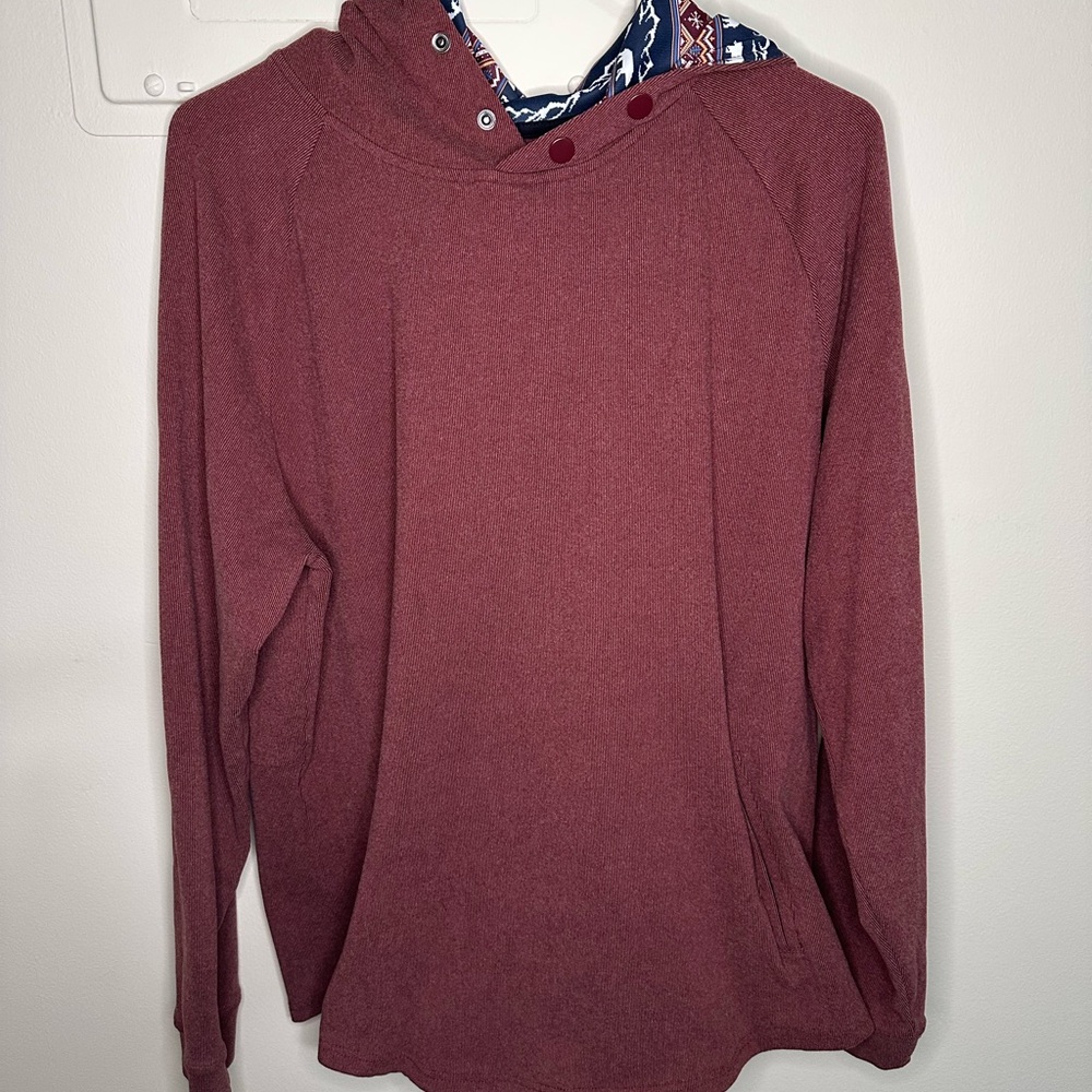 Men's Swannies Burgundy Crewneck Hoodie Sweater